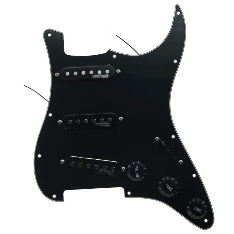 KAISH Black 3Ply Loaded Electric Guitar Pickguard Prewired Pickguard with Wilkinson Pickups for USA/Mexico FD Stratocaster - Image 2